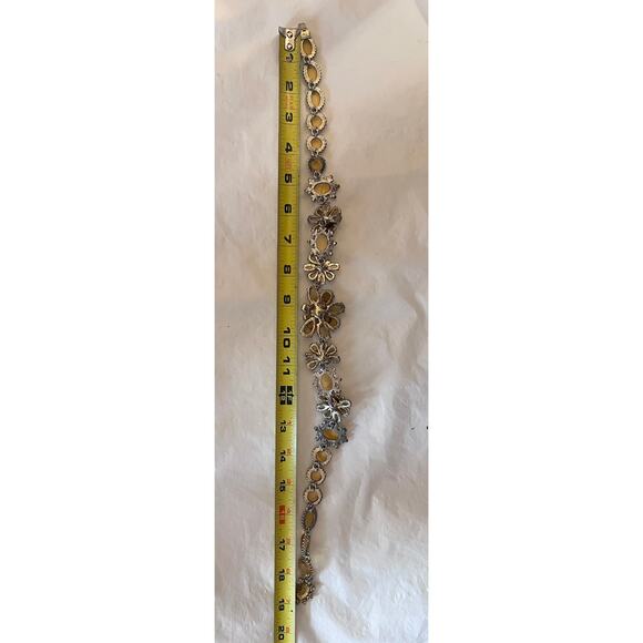 Banana Republic floral yellow Gold Jewel Statement Necklace - Picture 10 of 10